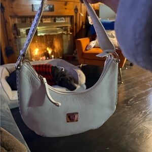 MCM White Leather Shoulder Bag